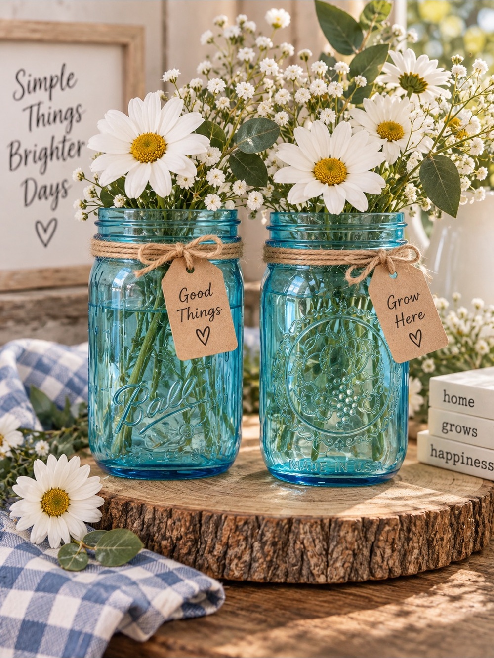 Set of 2 Ball Heritage Collection Blue Half-Pint Mason Jars (8 oz) + lids ifwant
